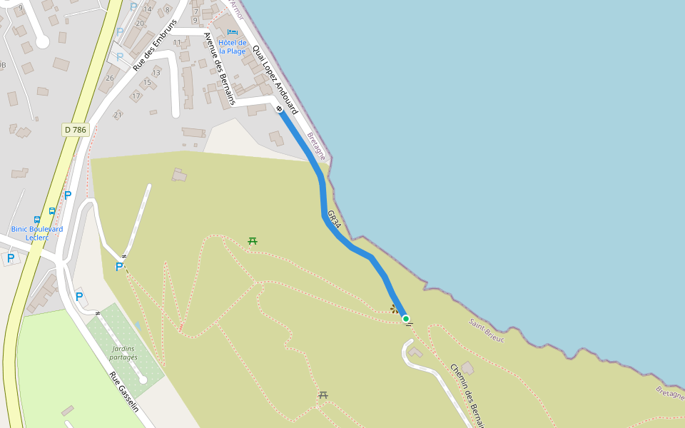 GR34 Fermé aux Piétons (Éboulement) walking route map in Binic-Étables-sur-Mer