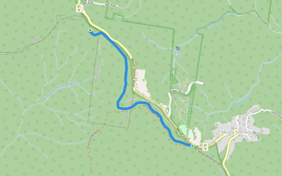 Westside Track walking route map in Mount Glorious