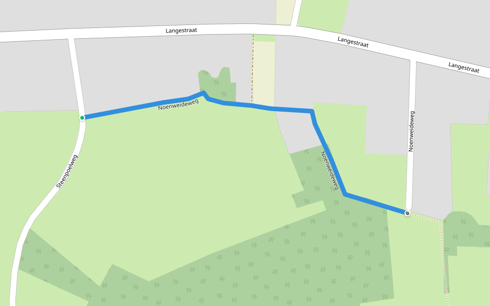Noenweideweg walking route map in Affligem