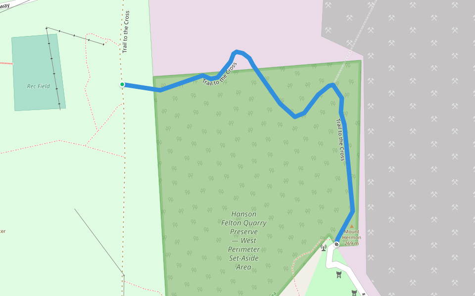 Trail to the Cross walking route map in Mount Hermon