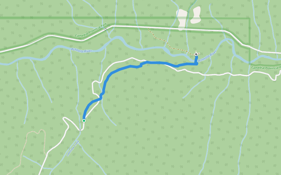 Lakeview Trail walking route map in Keremeos