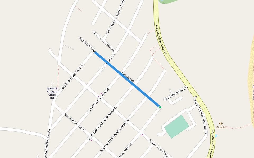 Rua do Valo walking route map in Imbituba