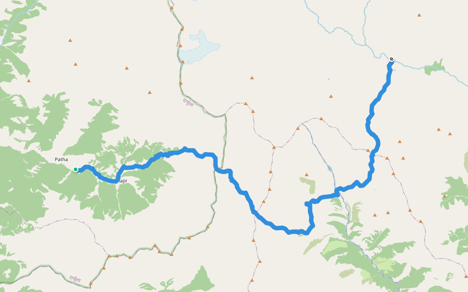 Great Himalaya Trail walking route map in Khandeswori