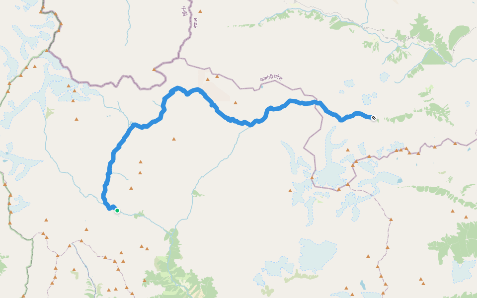 Great Himalaya Trail walking route map in Amargadhi