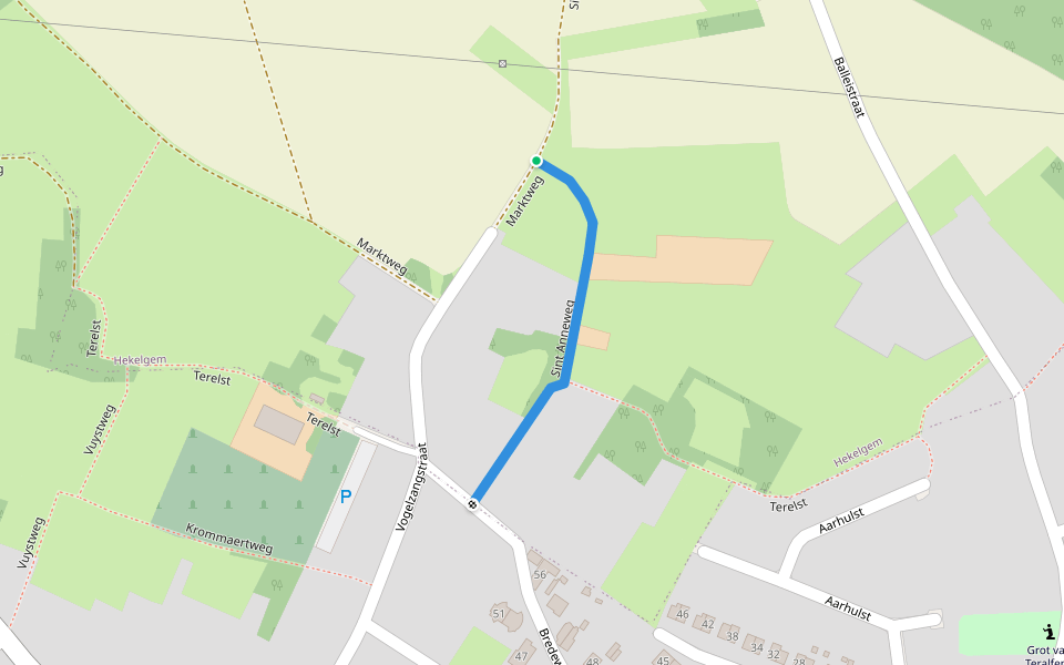 Sint Anneweg walking route map in Affligem