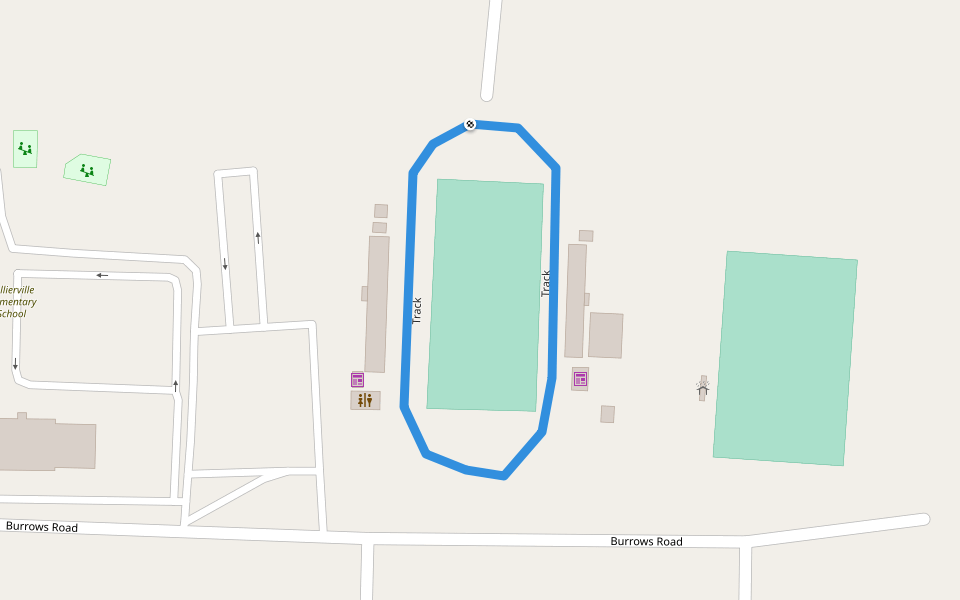 Track walking route map in Collierville