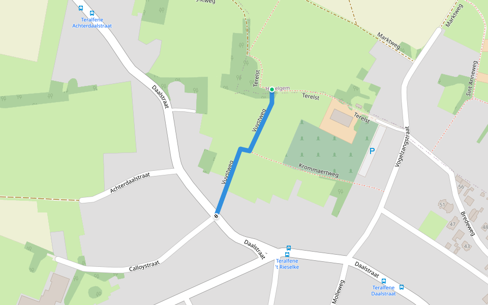 Vuystweg walking route map in Affligem