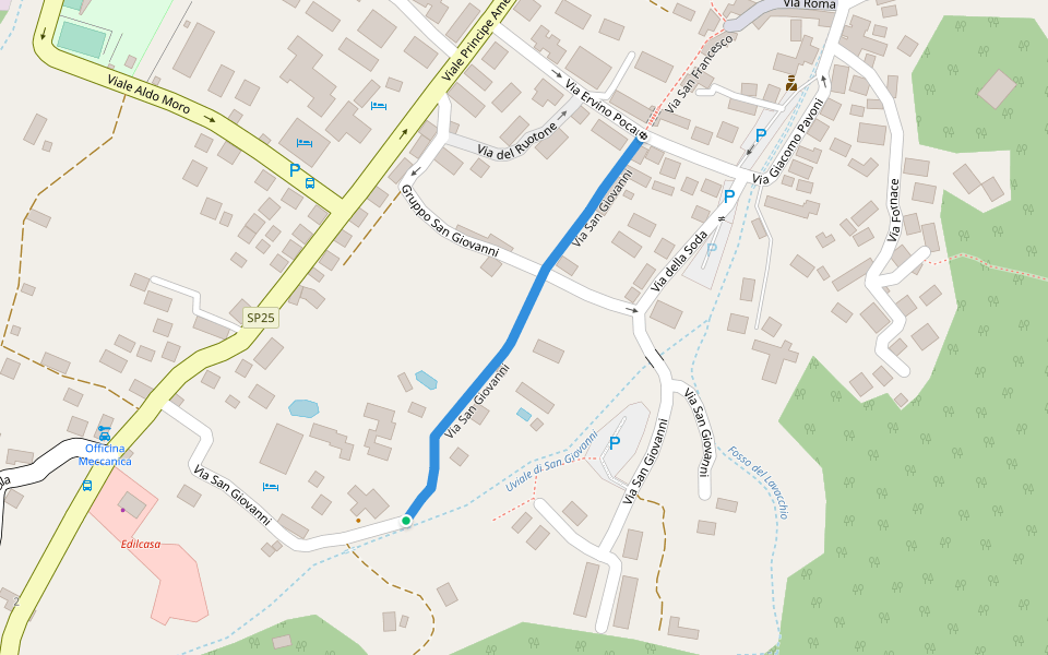 Via San Giovanni walking route map in Marciana Marina