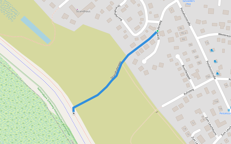 Strandhaferweg walking route map in Sankt Peter-Ording