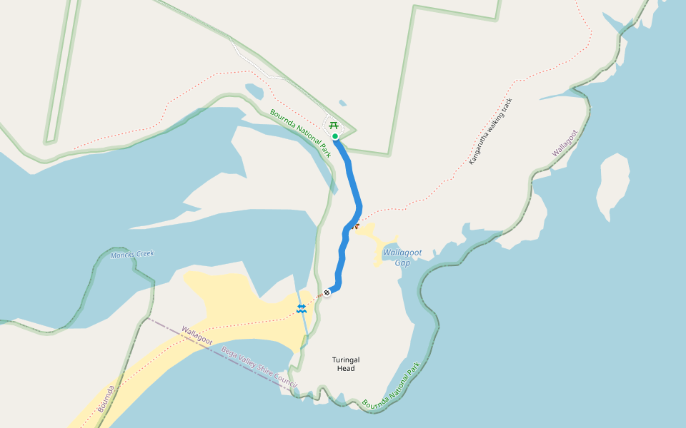 Bournda Coastal Walking Tracks walking route map in Wallagoot
