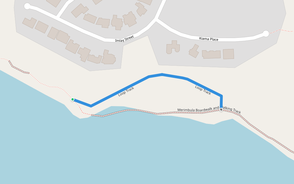 Loop Track walking route map in Merimbula