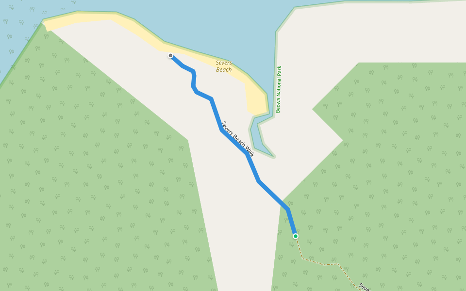 Severs Beach Walk walking route map in Eden