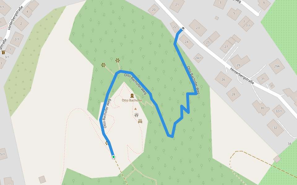 Otto Bachofer Weg walking route map in Aichelberg