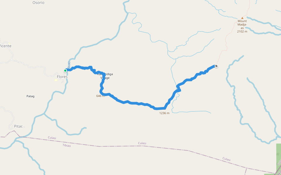 Mount Madja'as Trail walking route map in Culasi