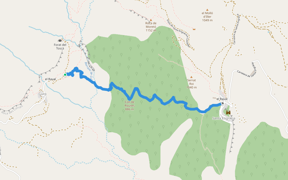 Camí Vell de Tremp aGurb walking route map in Tremp