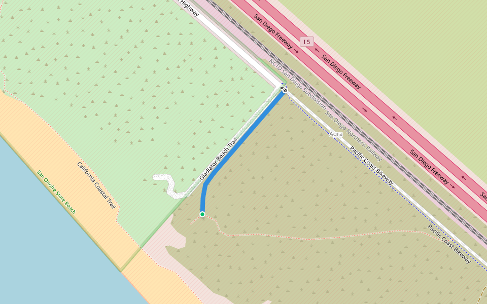 Gladiator Beach Trail walking route map in Agra