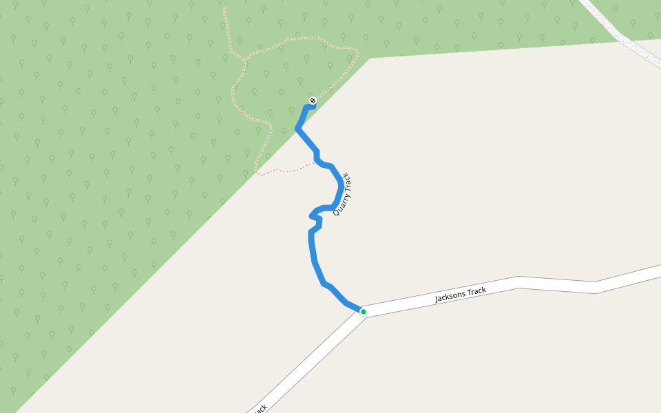 Quarry Track walking route map in Jindivick