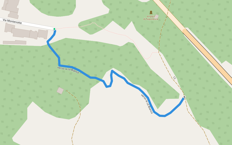 verso la cà Bianca walking route map in Altare