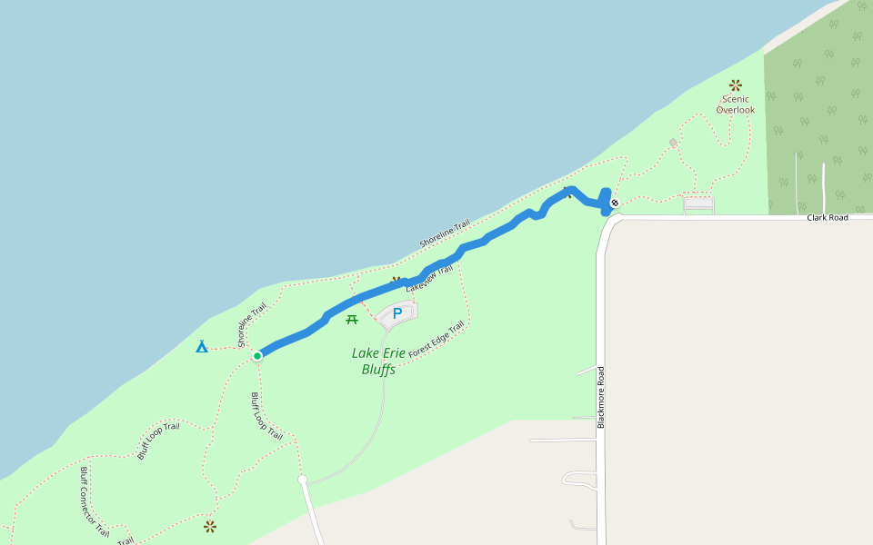 Lakeview Trail walking route map in Painesville