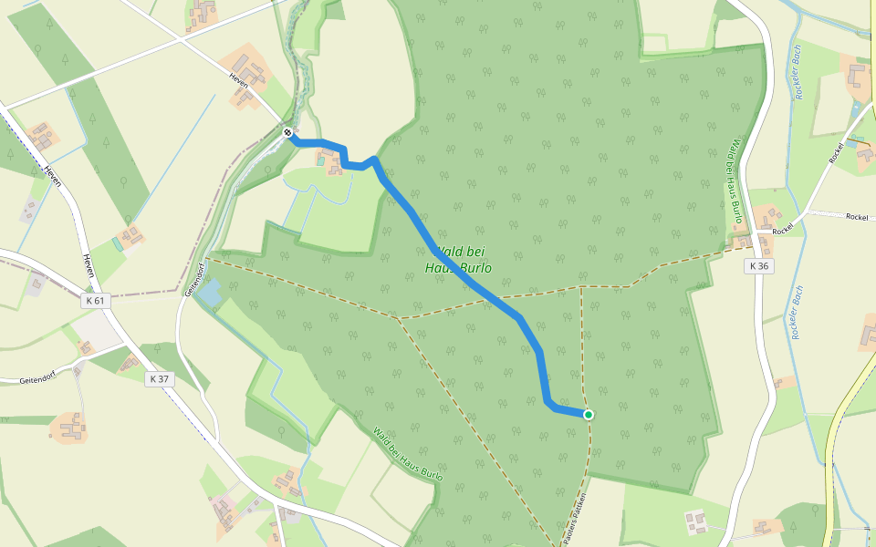 Paoters Pättken walking route map in Rosendahl