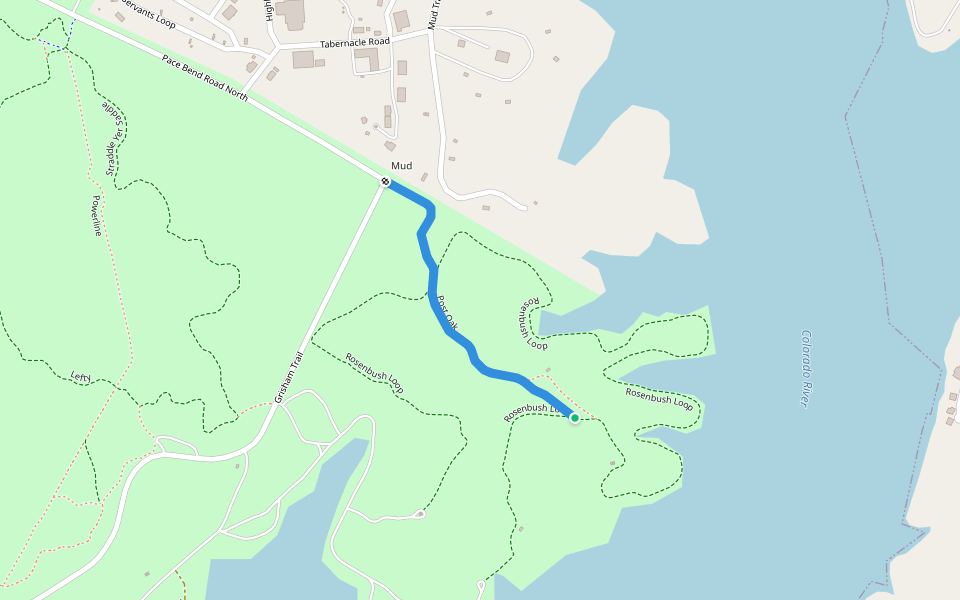 Post Oak walking route map in Spicewood