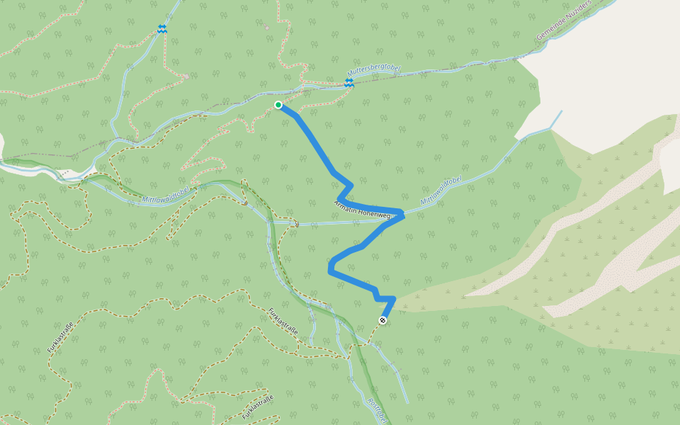 Armatin Höhenweg walking route map in Nüziders