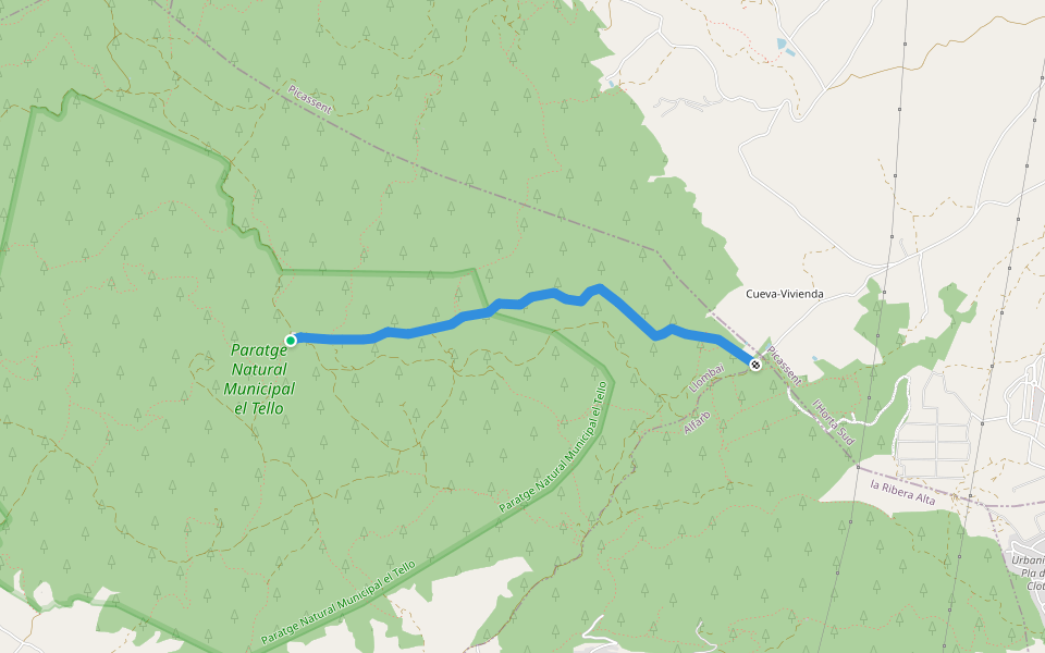 Senda Estepar walking route map in Llombai