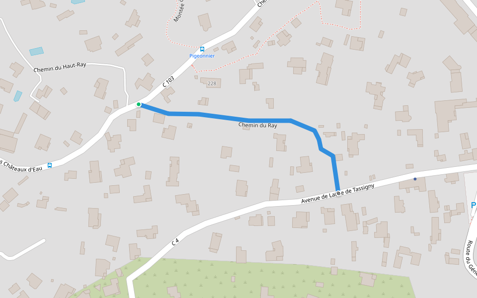 Chemin du Ray walking route map in Le Revest-les-Eaux