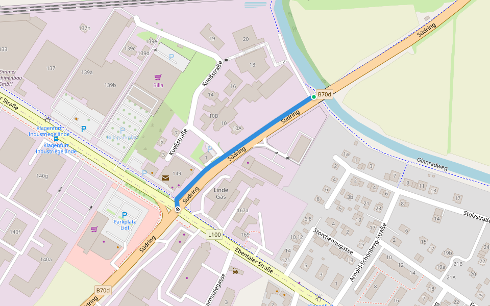 R6 Völkermarkterweg walking route map in Klagenfurt am Wörthersee