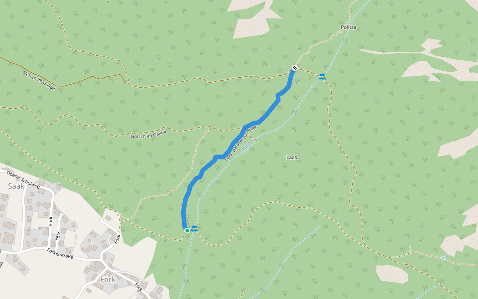 Förk, parallel zur Rupa walking route map in St. Martin am Tennengebirge