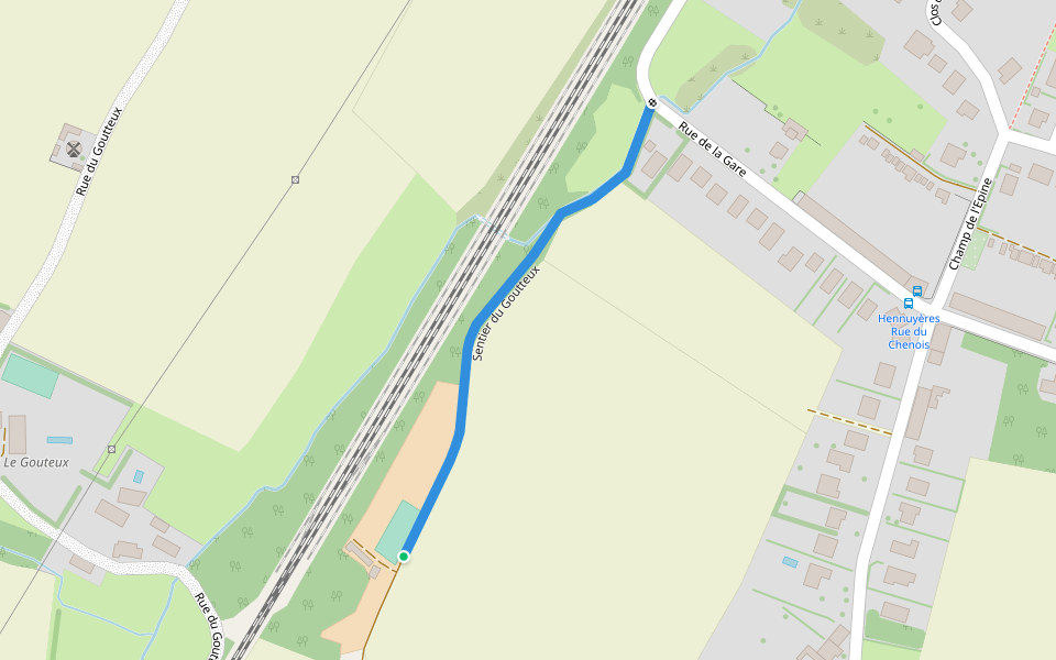 Sentier du Goutteux walking route map in Braine-le-Comte