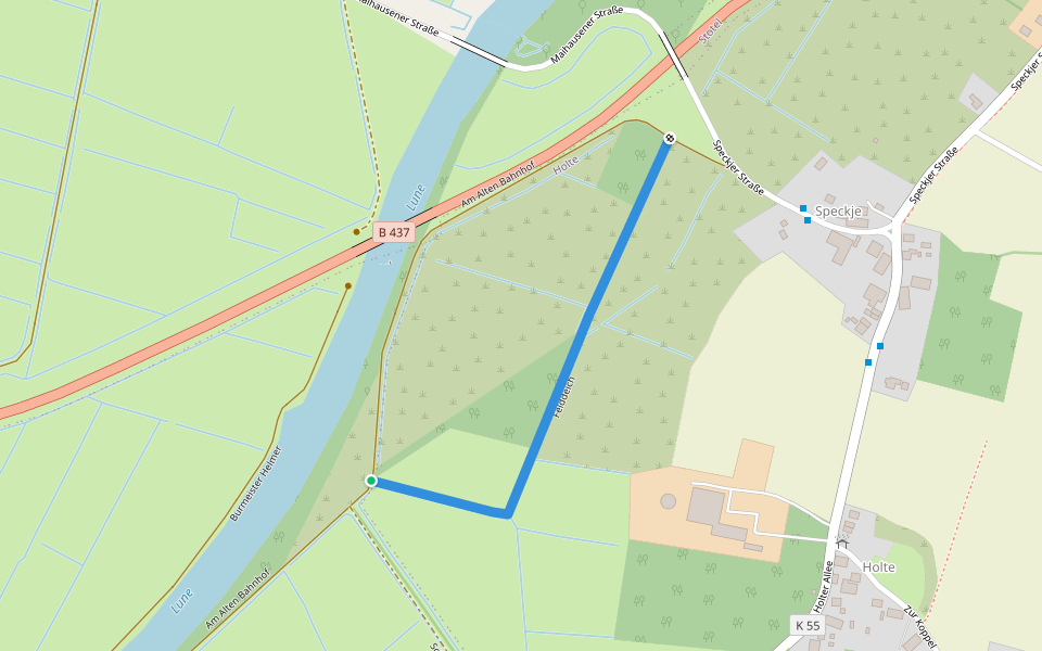 Felddeich walking route map in Loxstedt