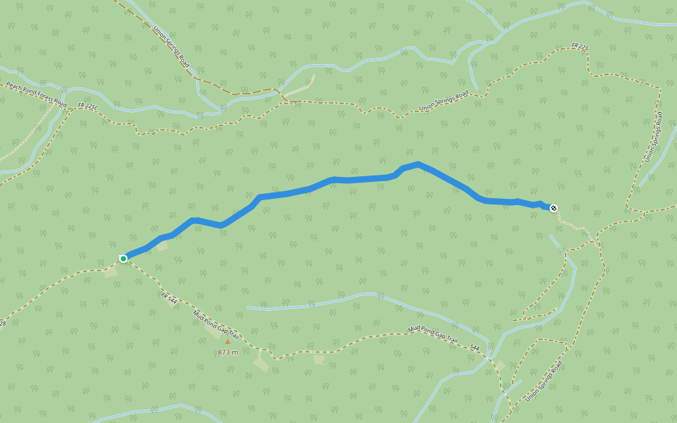 Blueberry Trail walking route map in Montezuma