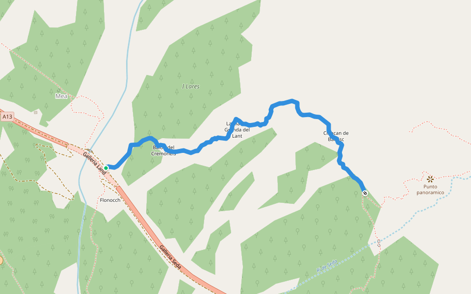 Via per il Ciancan de Balnisc walking route map in Mesocco