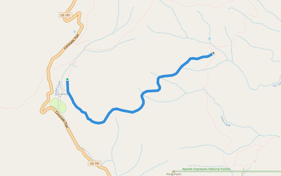 Pinal Trail 713 walking route map in Clifton