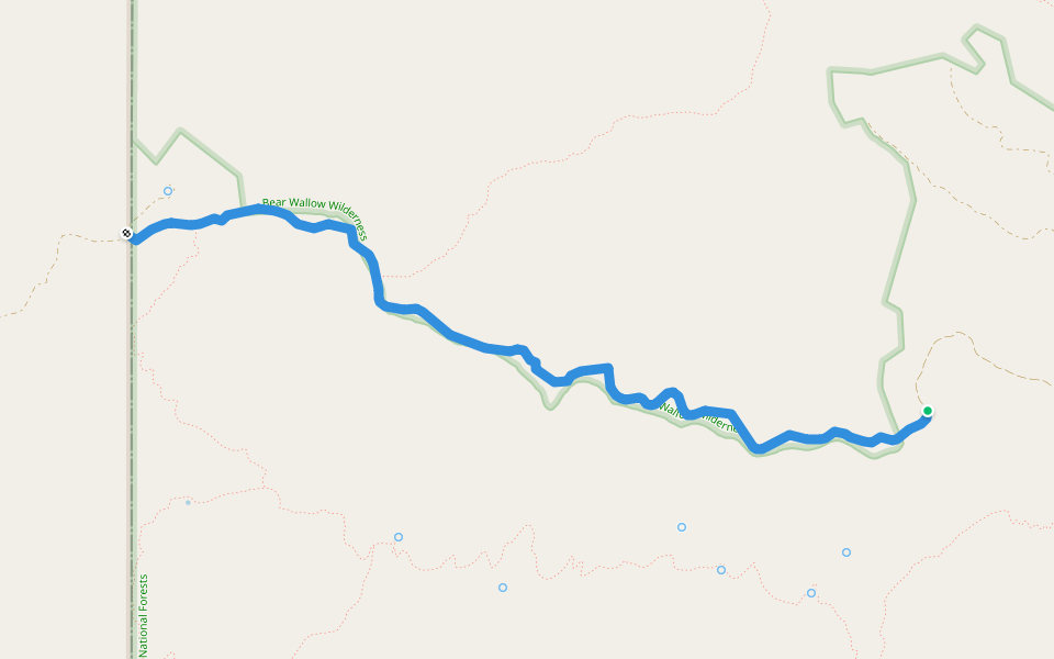 Rose Spring Trail #309 walking route map in Clifton