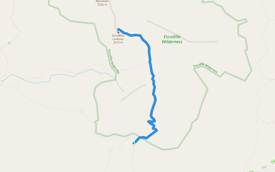 Escudilla National Recreation Trail #308 walking route map in Nutrioso