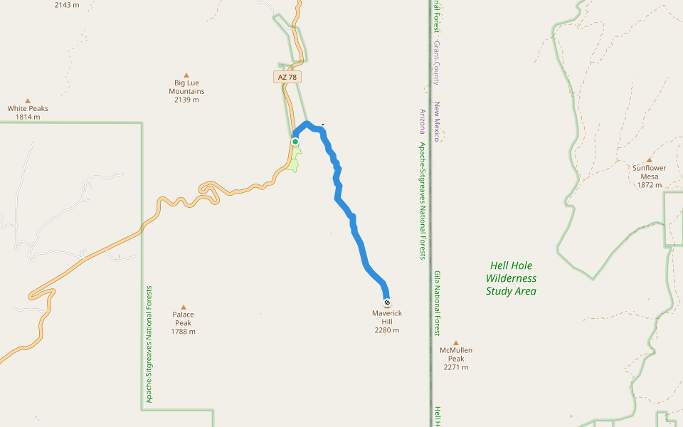 Black Jack Trail 568 walking route map in Clifton