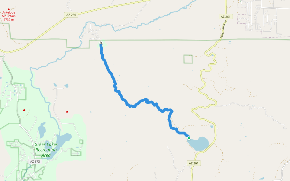 South Fork Little Colorado Trail #97 walking route map in Greer
