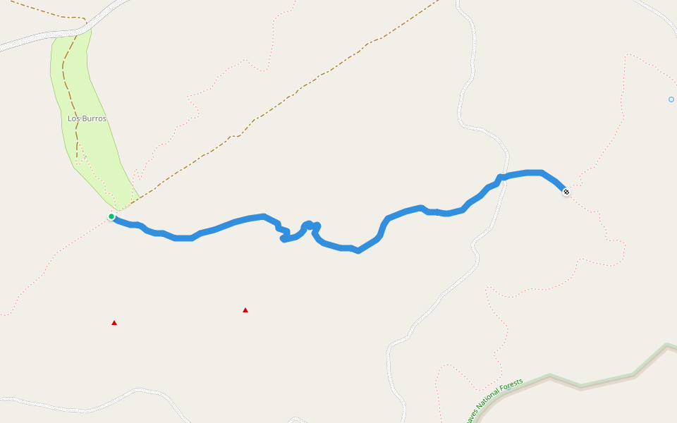 Los Burros Shortcut walking route map in McNary