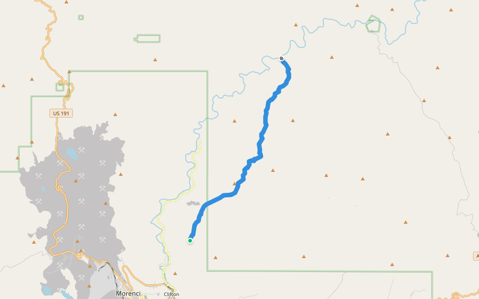 Hickey springs Trail 311 walking route map in Clifton