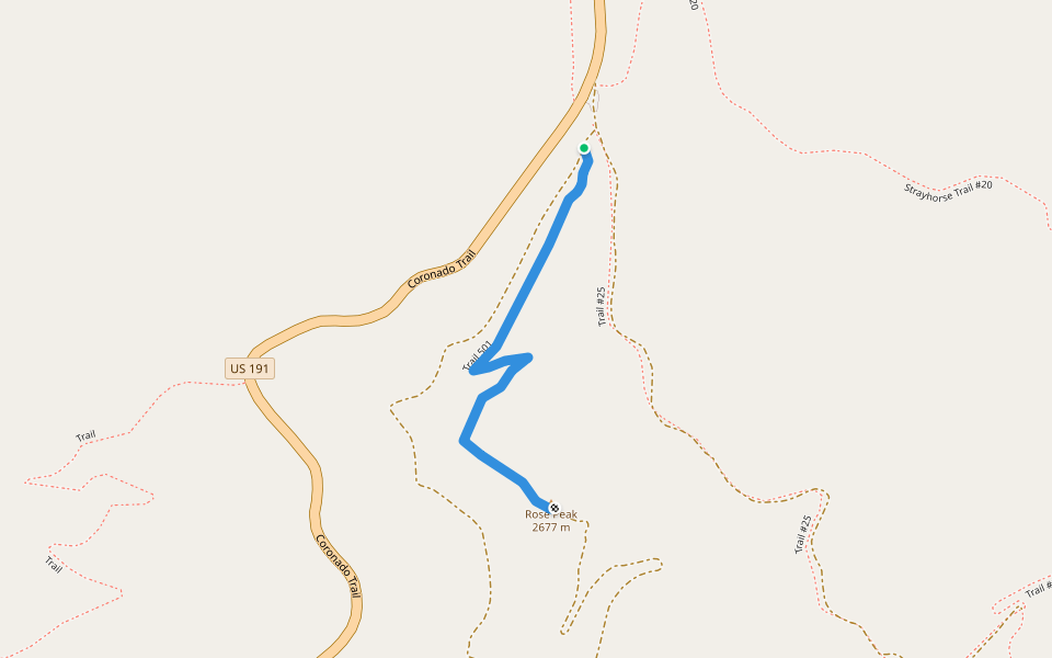 Trail 501 walking route map in Clifton