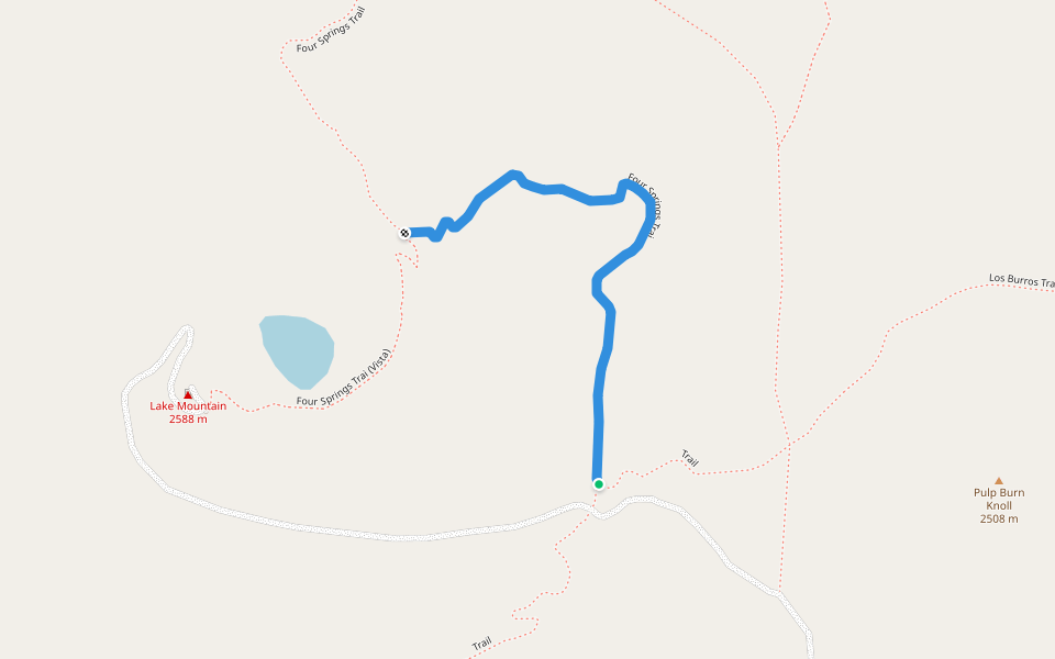 Four Springs Trai walking route map in Vernon