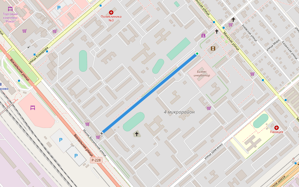 аллея walking route map in Balakovo