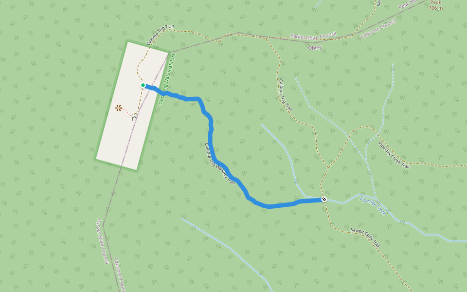 Caloma Trig Walking Trail walking route map in Obley