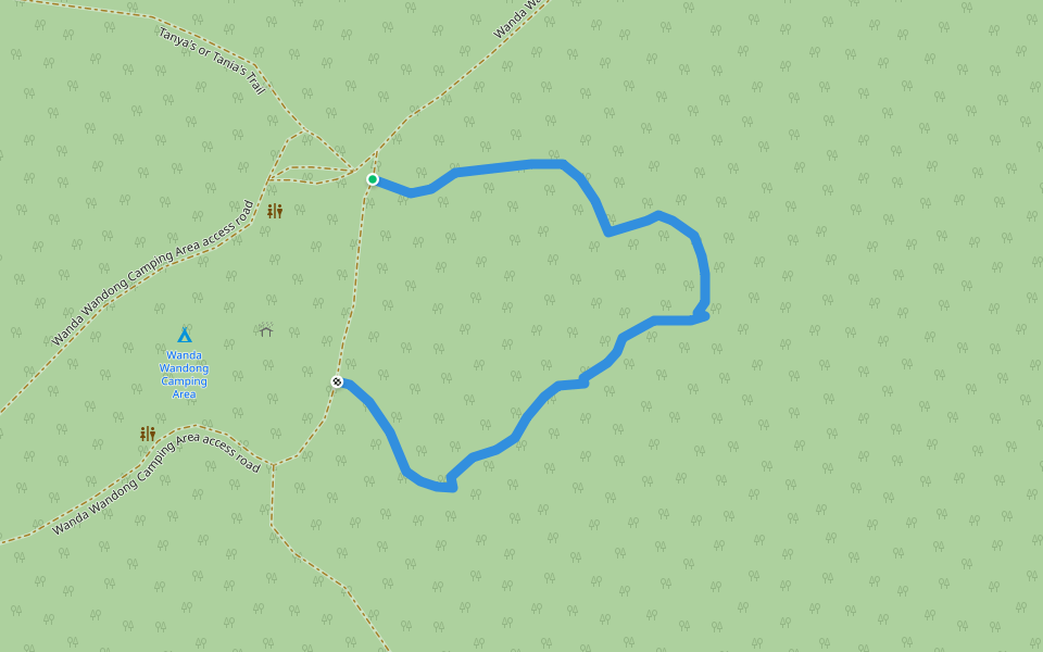 Wanda Wandong Woodland Walk walking route map in Obley