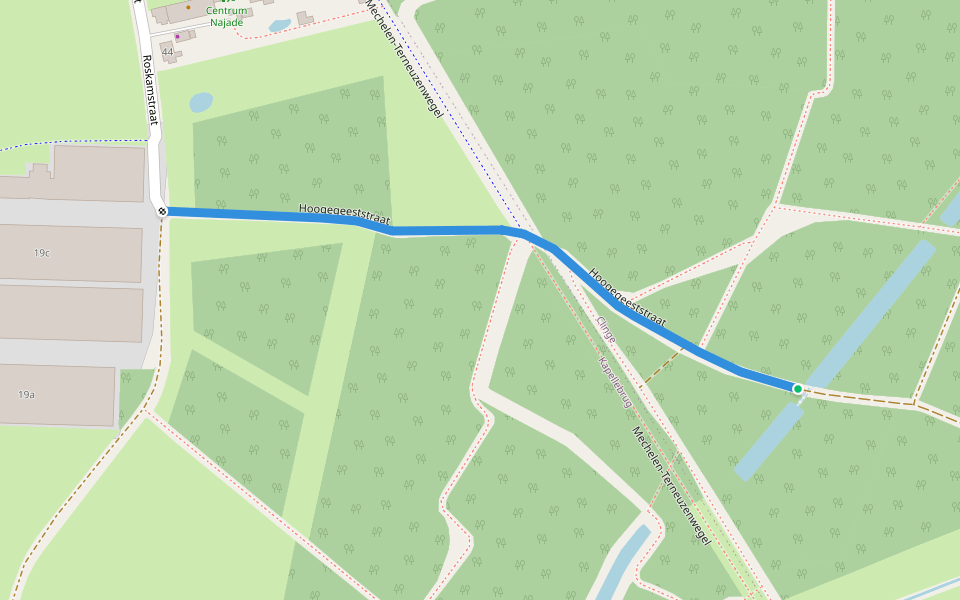 Hoogegeeststraat walking route map in Clinge