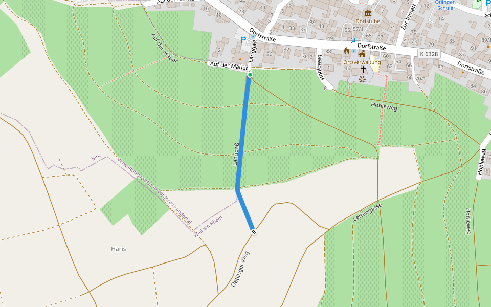 Langgaß walking route map in Weil am Rhein
