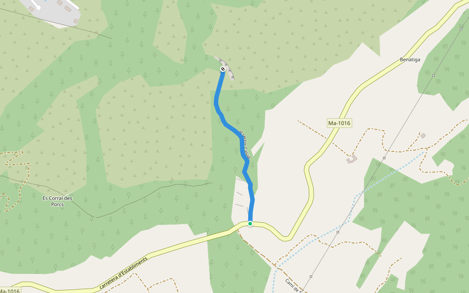 al sector Calvià walking route map in Calvià