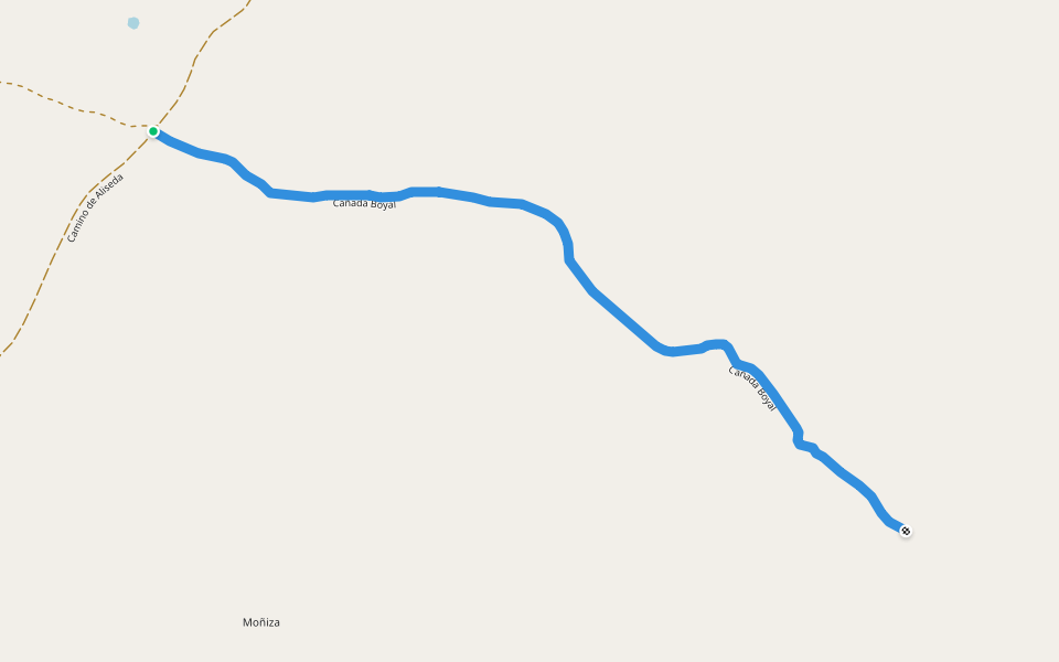 Cañada Boyal walking route map in Alburquerque